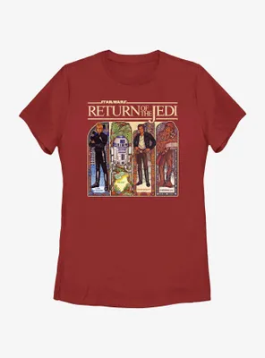 Star Wars Return Of The Jedi Stained Glass Characters Womens T-Shirt
