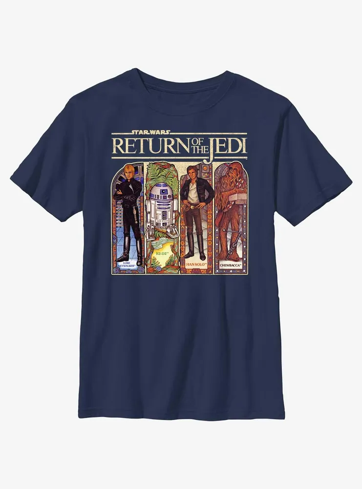 Star Wars Return Of The Jedi Stained Glass Characters Youth T-Shirt