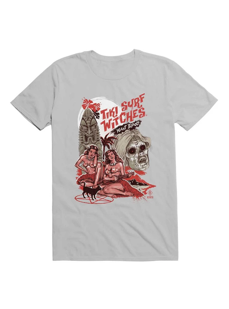 Tiki Surf Witches T-Shirt By Steven Rhodes