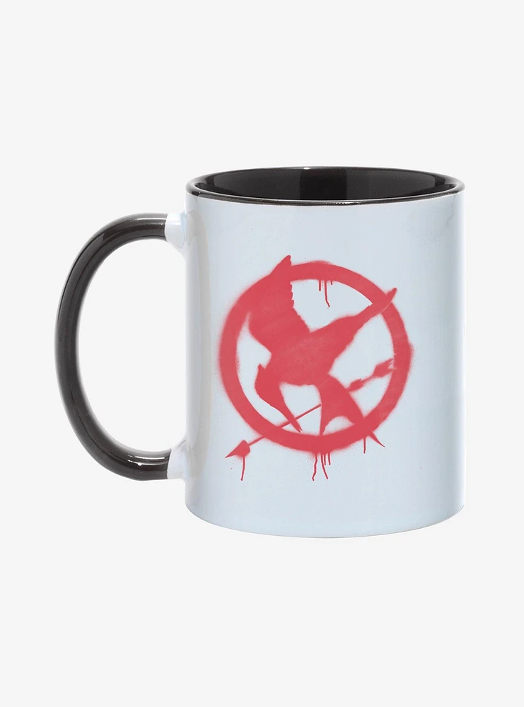 Hunger Games Spray Paint Mockingjay Symbol Mug