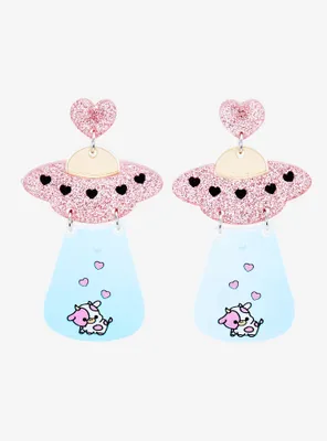 Chibi Cow Abduction Acrylic Statement Earrings - BoxLunch Exclusive 