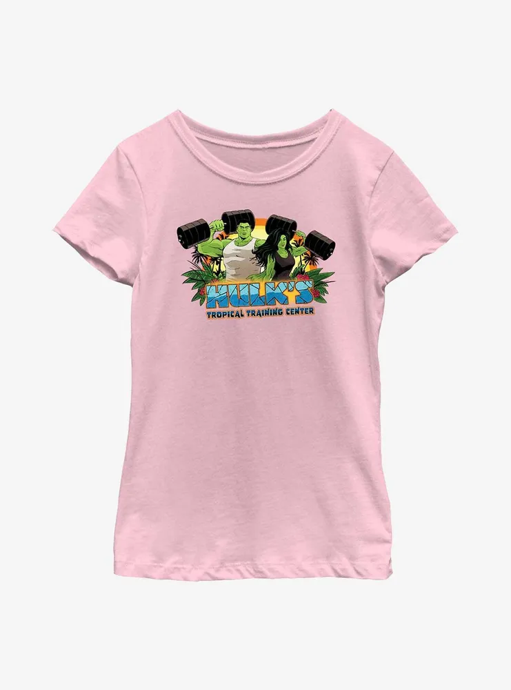 Marvel Hulk And She-Hulk Tropical Training Center Youth Girls T-Shirt