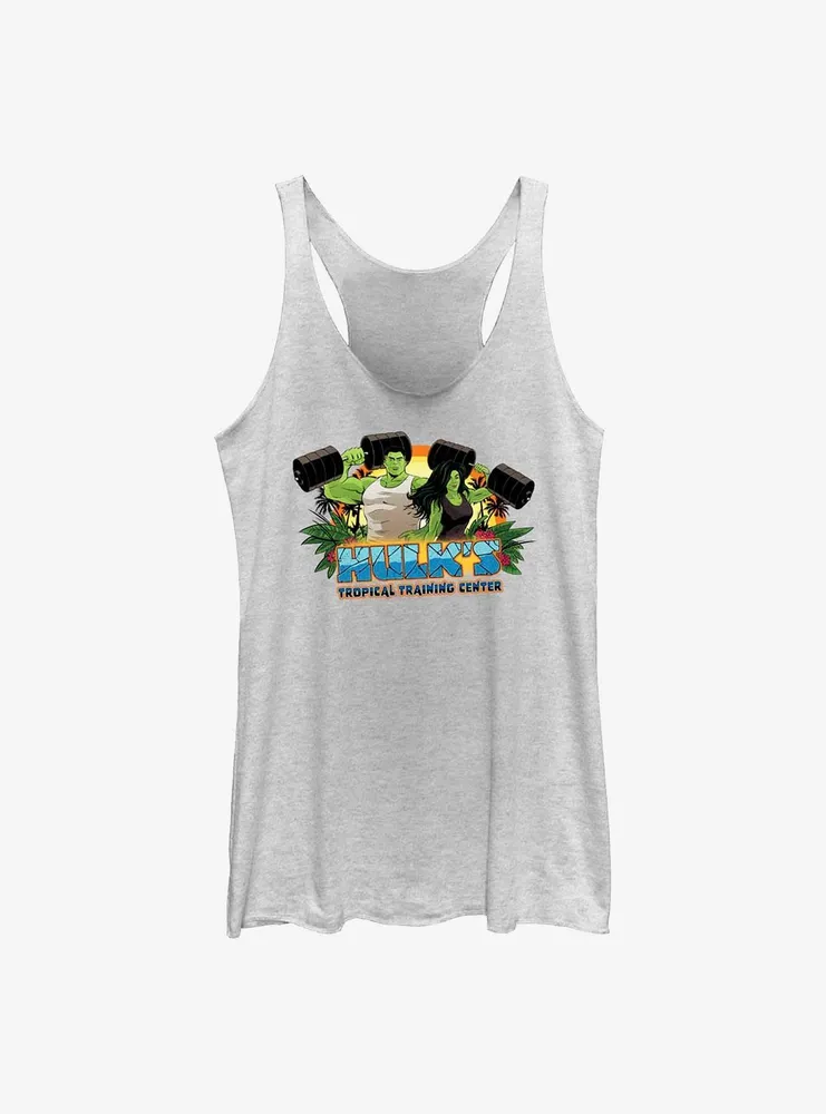 Marvel Hulk And She-Hulk Tropical Training Center Womens Tank Top