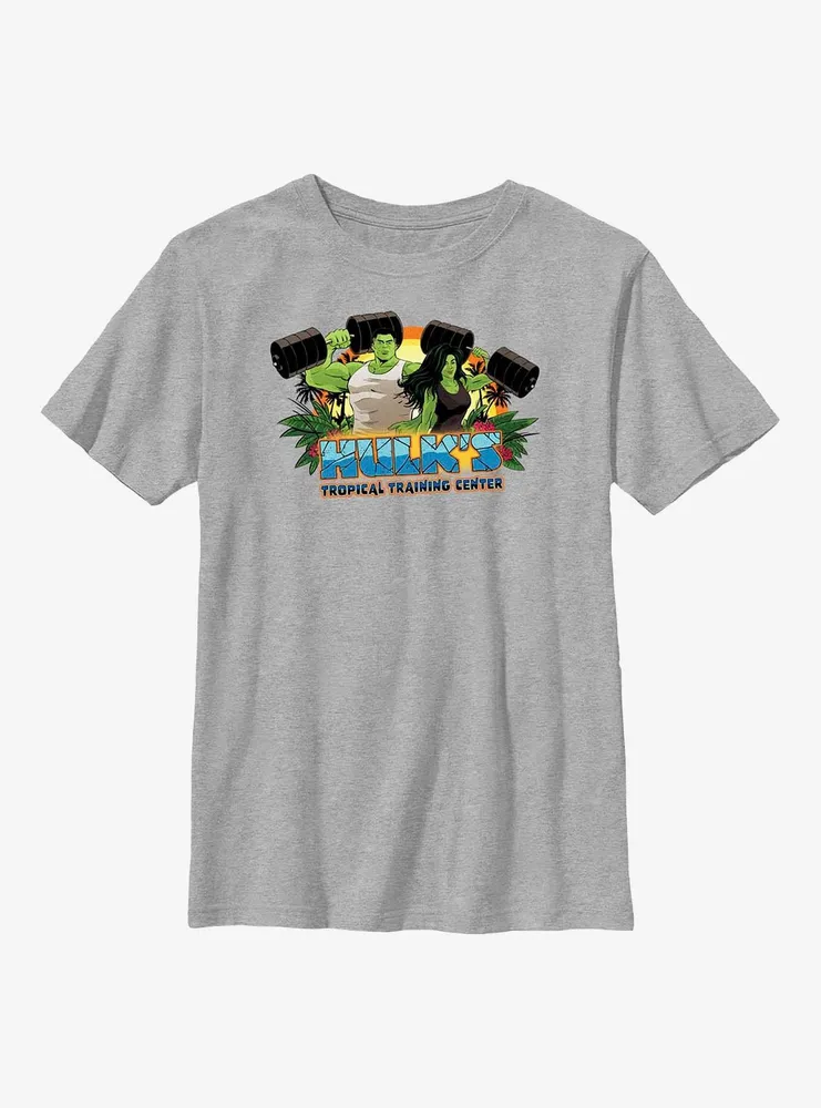 Marvel Hulk And She-Hulk Tropical Training Center Youth T-Shirt