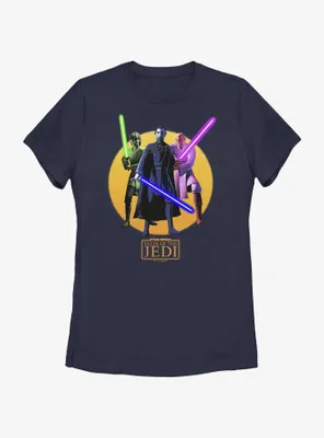 Star Wars: Tales of the Jedi Count Dooku, Qui-Gon Jinn, and Mace Windu Womens T-Shirt