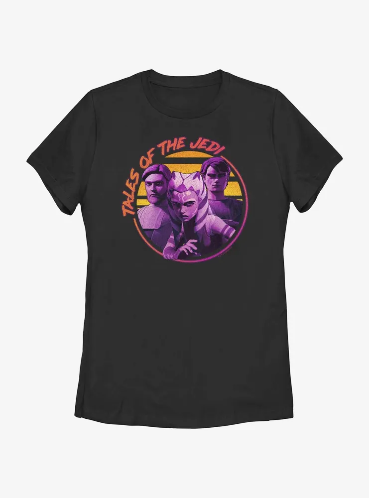 Star Wars: Tales of the Jedi Sunset Ahsoka, Obi-Wan and Anakin Womens T-Shirt