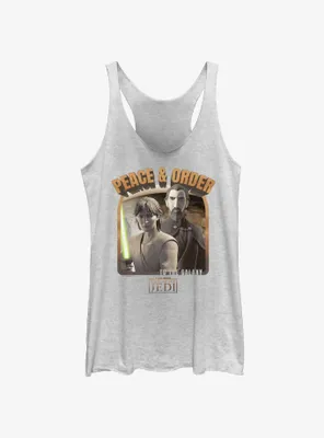 Star Wars: Tales of the Jedi Peace & Order to Galaxy Womens Tank Top