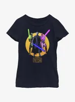 Star Wars: Tales of the Jedi Count Dooku, Qui-Gon Jinn, and Mace Windu Youth Girls T-Shirt