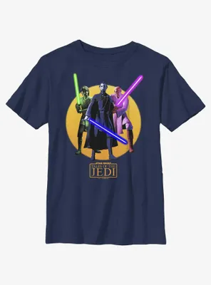 Star Wars: Tales of the Jedi Count Dooku, Qui-Gon Jinn, and Mace Windu Youth T-Shirt