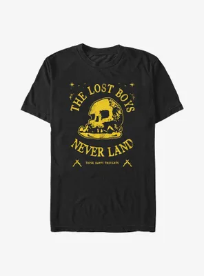 Disney Peter Pan The Lost Boys Never Land Yellow Skull Rock T-Shirt