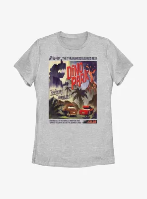 Disney Pixar Cars Dino Park Retro Poster Womens T-Shirt