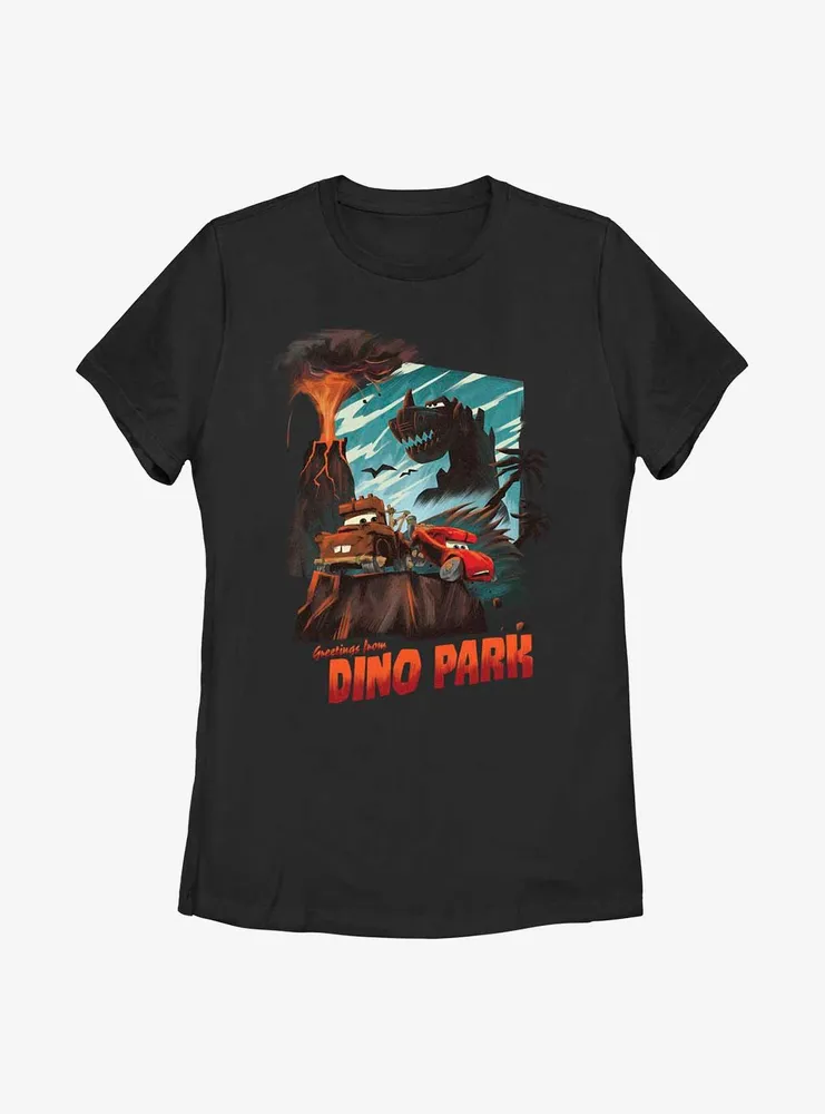 Disney Pixar Cars Greetings From Dino Park Postcard Womens T-Shirt