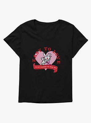 It's Happy Bunny Easy To Love Girls T-Shirt Plus