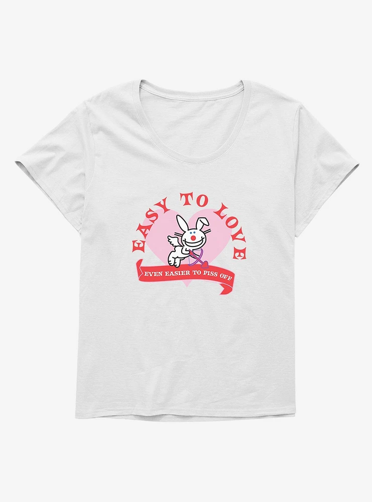 It's Happy Bunny Easy To Love Girls T-Shirt Plus