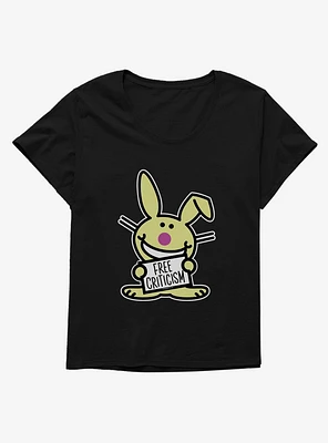 It's Happy Bunny Free Criticism Girls T-Shirt Plus