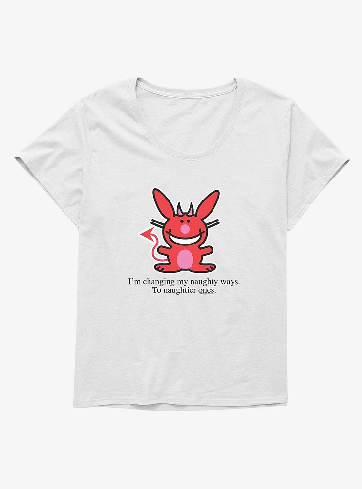 It's Happy Bunny Naughtier Ways Girls T-Shirt Plus
