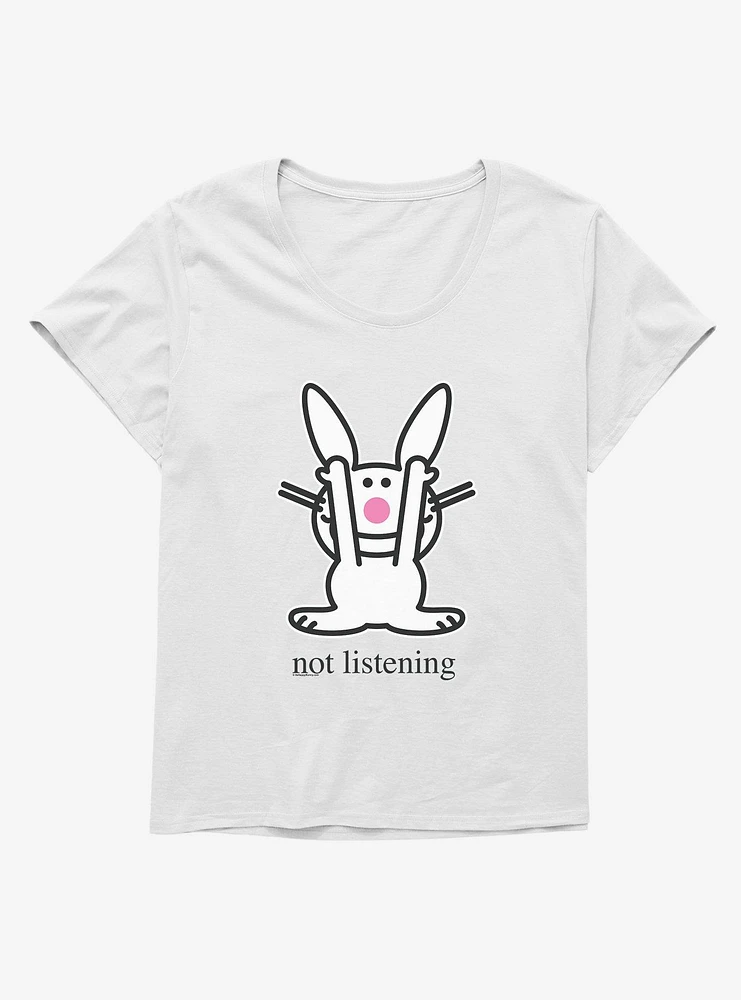It's Happy Bunny Not Listening Girls T-Shirt Plus