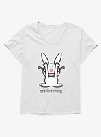 It's Happy Bunny Not Listening Girls T-Shirt Plus