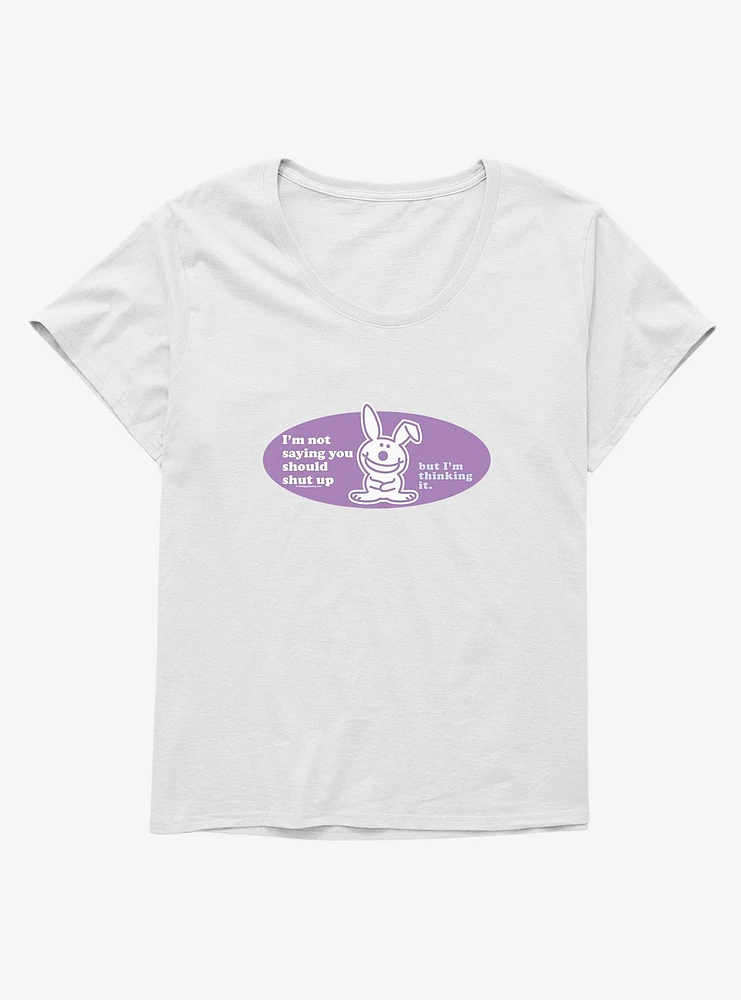 It's Happy Bunny You Should Shut Up Girls T-Shirt Plus