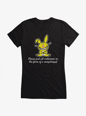 It's Happy Bunny Compliments Only Girls T-Shirt