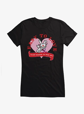 It's Happy Bunny Easy To Love Girls T-Shirt