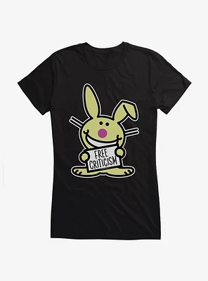It's Happy Bunny Free Criticism Girls T-Shirt