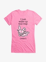 It's Happy Bunny I Wake Up Pissed Girls T-Shirt