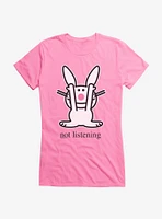 It's Happy Bunny Not Listening Girls T-Shirt
