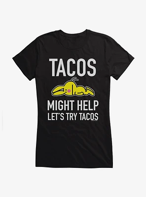 It's Happy Bunny Tacos Might Help Girls T-Shirt