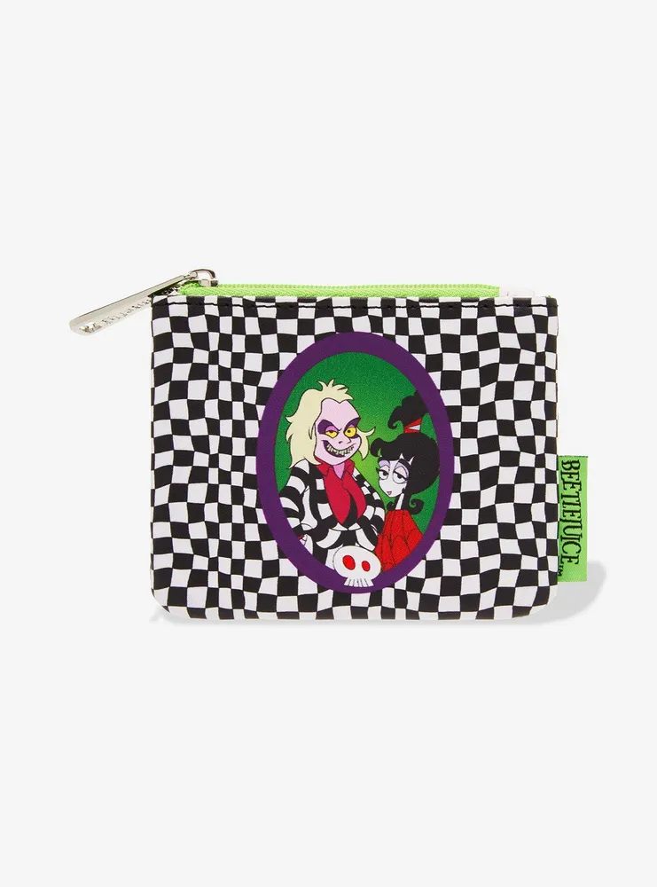 Loungefly Beetlejuice Checkered Portrait Coin Purse - BoxLunch Exclusive 