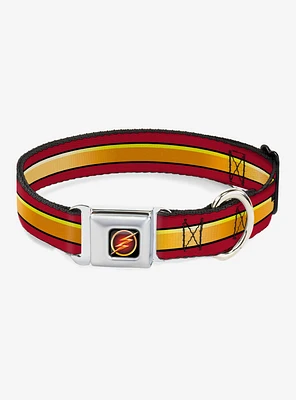 DC Comics The Flash Stripe Seatbelt Buckle Dog Collar