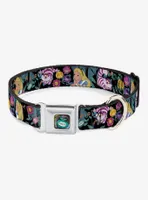 Disney Alice Wonderland Cheshire Cat Flowers Poses Seatbelt Buckle Dog Collar