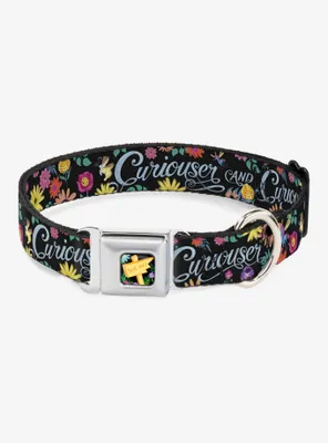 Disney Alice Wonderland Curiouser And Flowers Of Seatbelt Buckle Dog Collar
