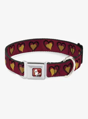 Disney Alice Wonderland Queens Hearts Seatbelt Buckle Dog Collar