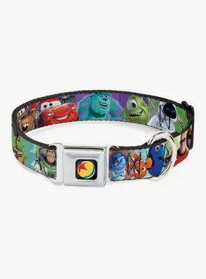Disney Pixar 7 Movie Character Collage Seatbelt Buckle Dog Collar