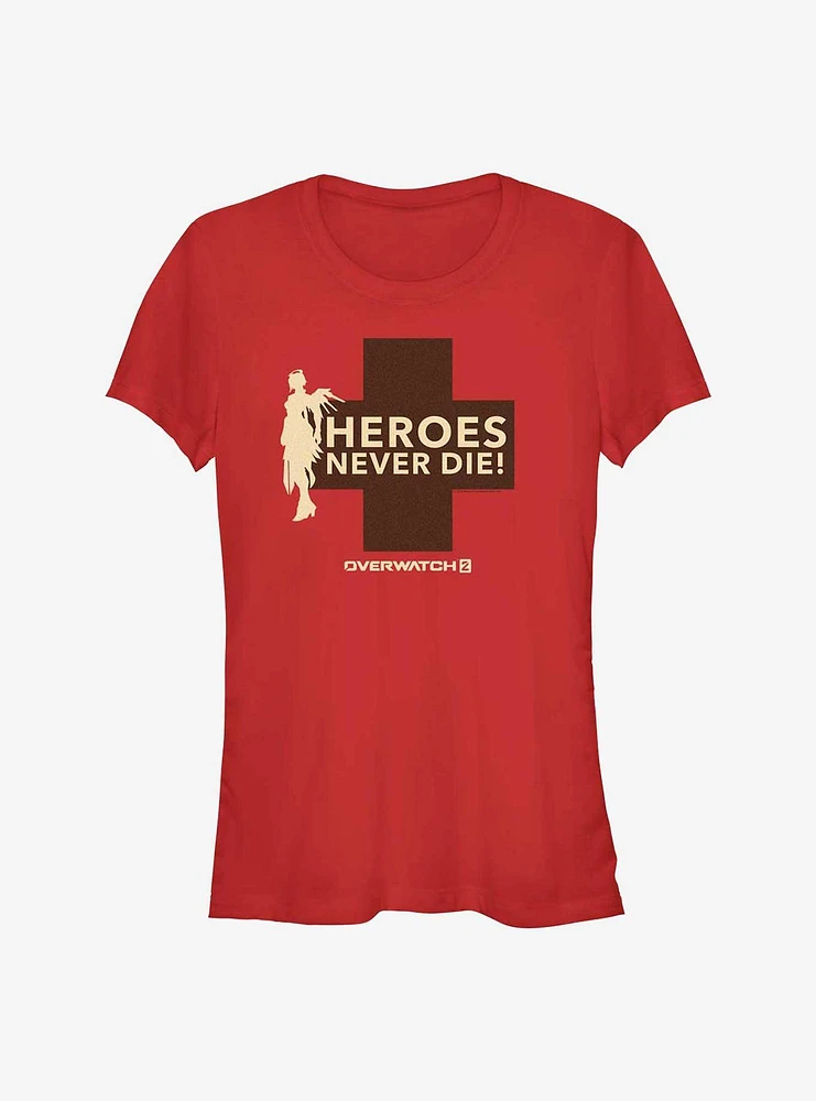 Overwatch 2 Mercy Heroes Never Die Girls T-Shirt