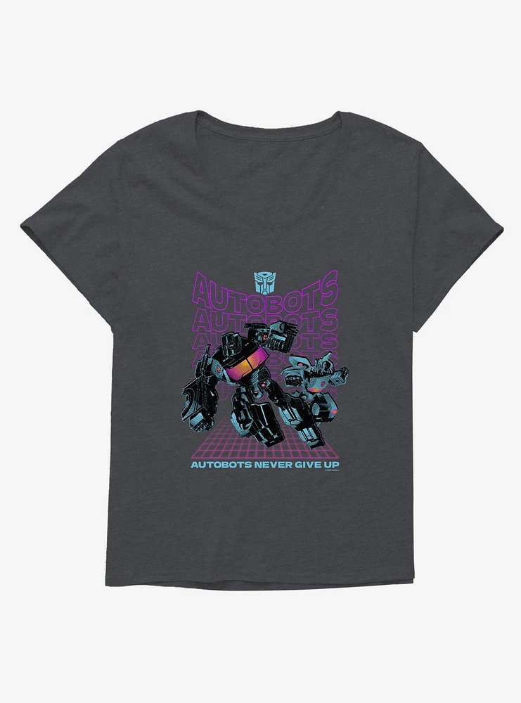 Transformers Autobots Never Give Up Girls T-Shirt Plus