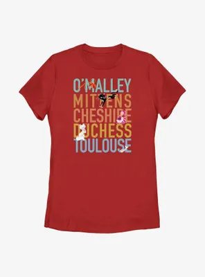 Disney Channel O'Malley, Mittens, Cheshire, Duchess, Toulouse Womens T-Shirt