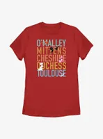 Disney Channel O'Malley, Mittens, Cheshire, Duchess, Toulouse Womens T-Shirt