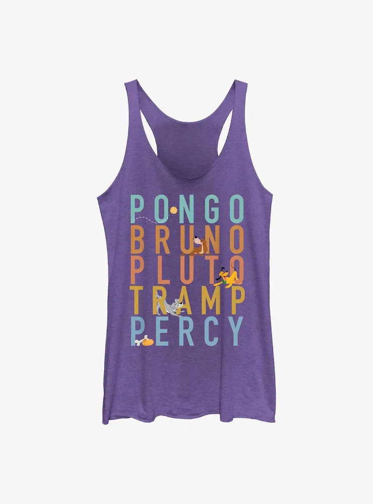 Disney Channel Pongo, Bruno, Pluto, Tramp, Percy Womens Tank Top