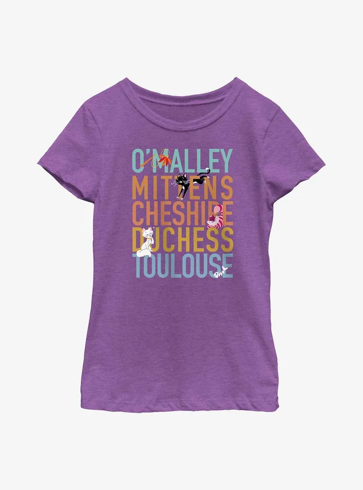 Disney Channel O'Malley, Mittens, Cheshire, Duchess, Toulouse Youth Girls T-Shirt