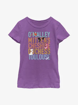 Disney Channel O'Malley, Mittens, Cheshire, Duchess, Toulouse Youth Girls T-Shirt