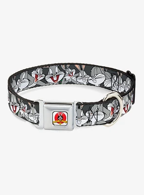 Looney Tunes Bugs Bunny Close Up Expressions Seatbelt Buckle Dog Collar