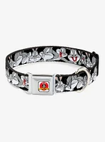Looney Tunes Bugs Bunny Close Up Poses Seatbelt Buckle Dog Collar