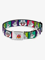 Looney Tunes Bugs Bunny Expression Blocks Seatbelt Buckle Dog Collar