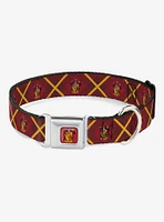 Harry Potter Gryffindor Crest Plaid Seatbelt Buckle Dog Collar