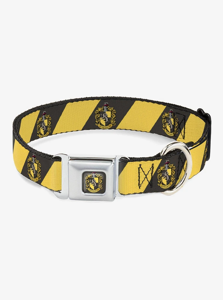 Harry Potter Hufflepuff Crest Diagonal Seatbelt Buckle Dog Collar