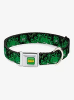 Marvel Hulk Stacked Seatbelt Buckle Dog Collar