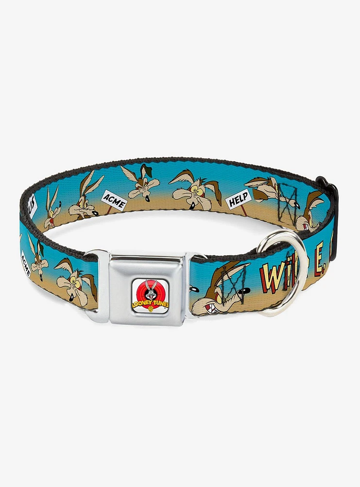 Looney Tunes Wile E Coyote Desert Seatbelt Buckle Dog Collar