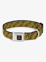 Disney Pirates Of The Caribbean Scattered Weathered Seatbelt Buckle Dog Collar